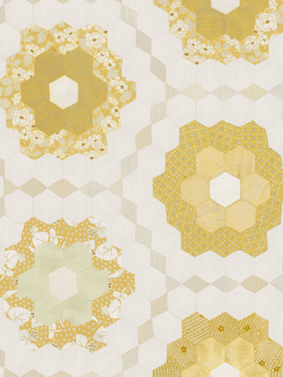 pinwheel quilt wallpaper chris benz yellow