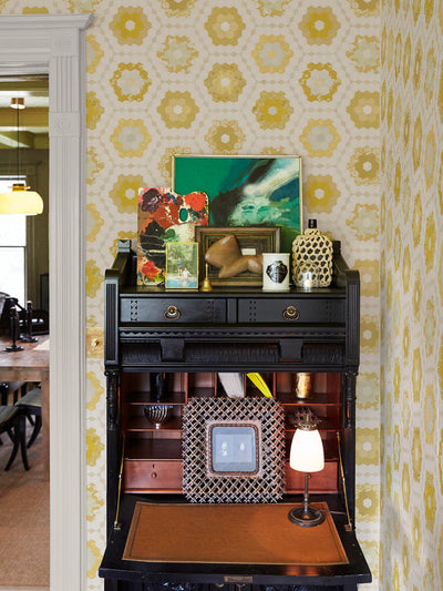 pinwheel quilt wallpaper chris benz yellow