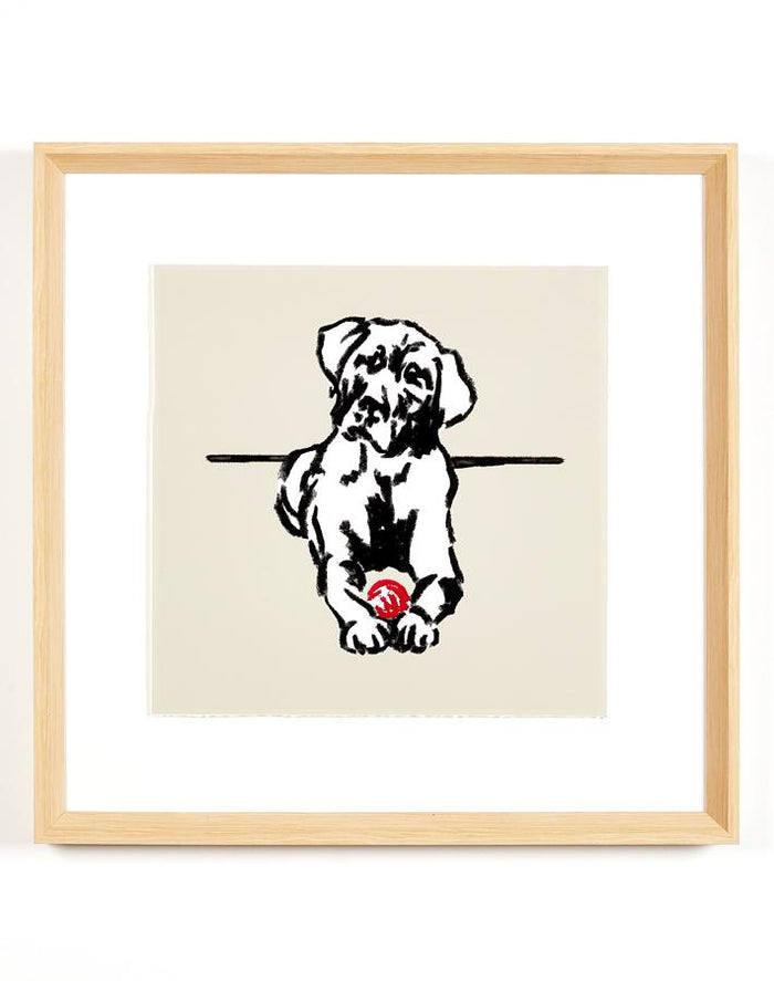 'Labrador Playing' Framed Art by Nathan Turner