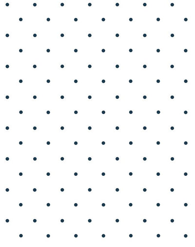 polka dot navy on white