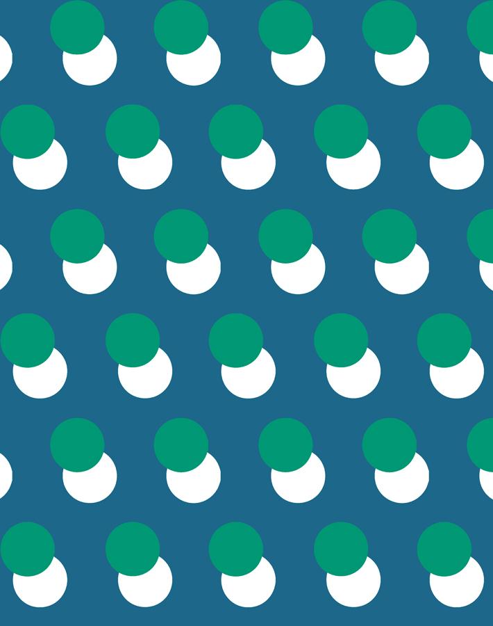 'Pop Dots' Wallpaper by Clare V. - Blue