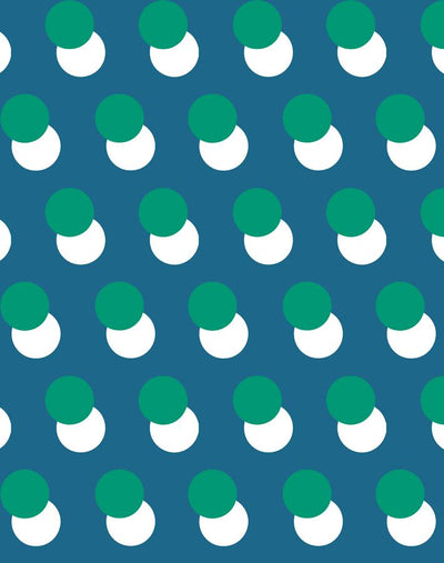 'Pop Dots' Wallpaper by Clare V. - Blue