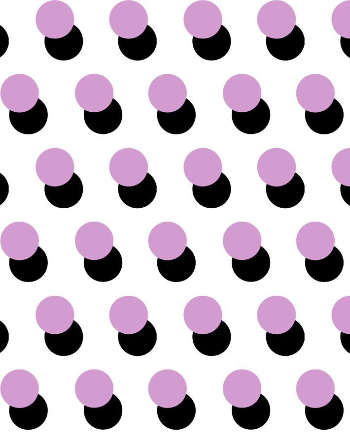 'Pop Dots' Wallpaper by Clare V. - Lilac