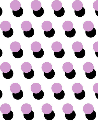 'Pop Dots' Wallpaper by Clare V. - Lilac