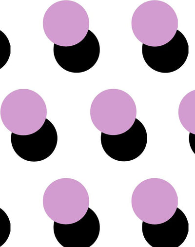 'Pop Dots' Wallpaper by Clare V. - Lilac