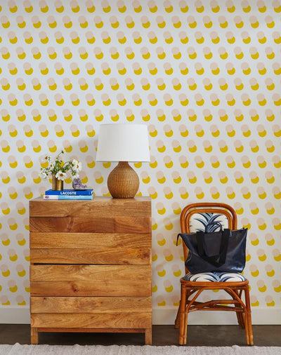 'Pop Dots' Wallpaper by Clare V. - Marigold