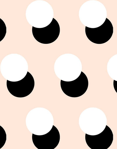 'Pop Dots' Wallpaper by Clare V. - Peach
