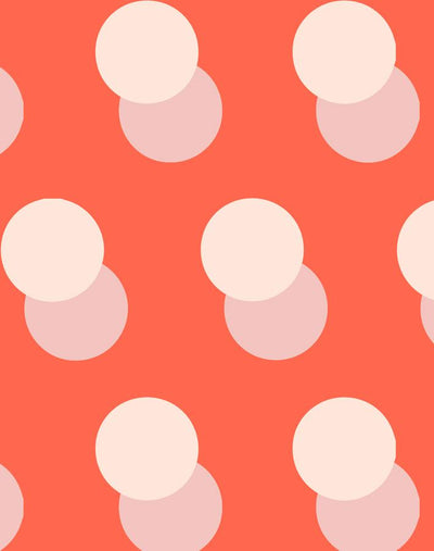 'Pop Dots' Wallpaper by Clare V. - Retro Red