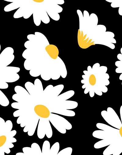 'Pop Daisy' Wallpaper by Wallshoppe - Onyx