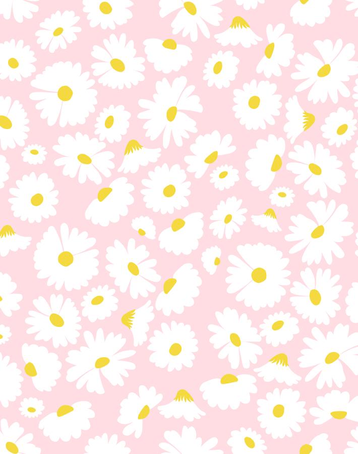 'Pop Daisy' Wallpaper by Wallshoppe - Pink