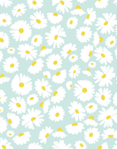 'Pop Daisy' Wallpaper by Wallshoppe - Seafoam