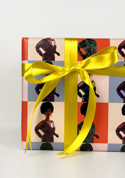 Pop Print Black Barbie™ Gift Wrap - Multi