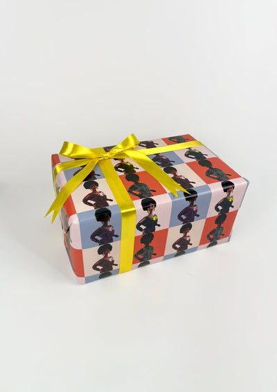 Pop Print Black Barbie™ Gift Wrap - Multi