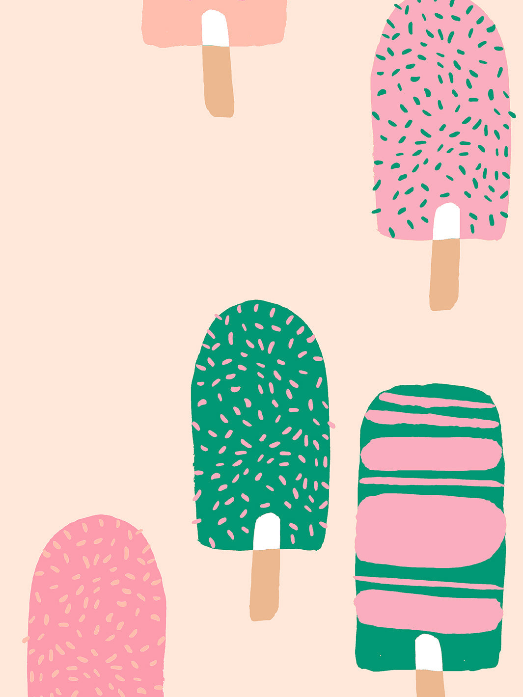 'Popsicles' Wallpaper by Tea Collection - Peach