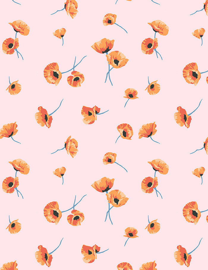 'Poppy' Wallpaper by Nathan Turner - Blush