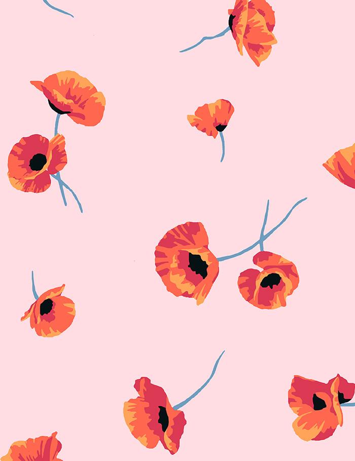 'Poppy' Wallpaper by Nathan Turner - Pink