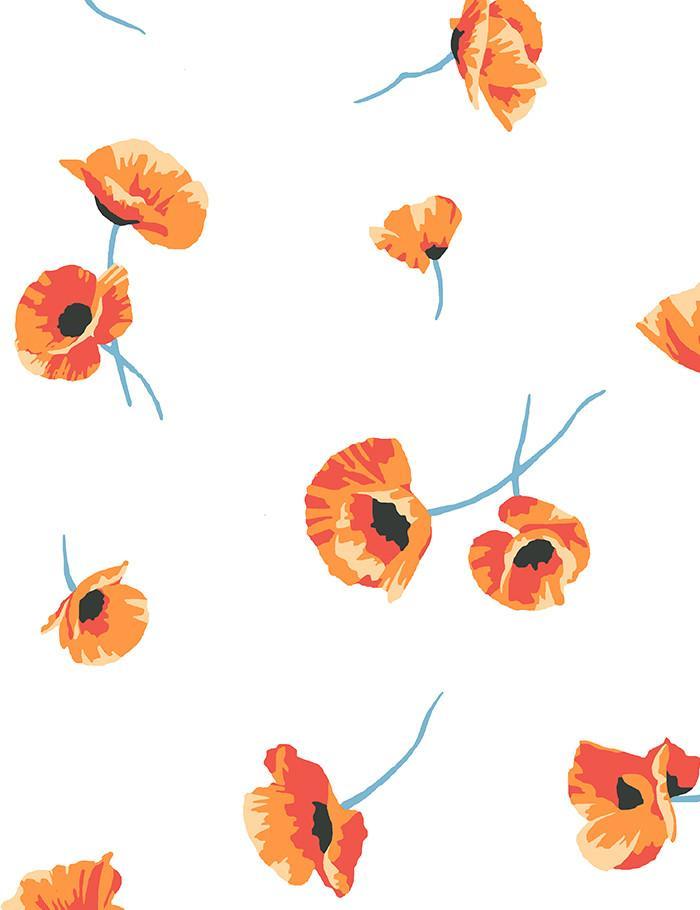 'Poppy' Wallpaper by Nathan Turner - White