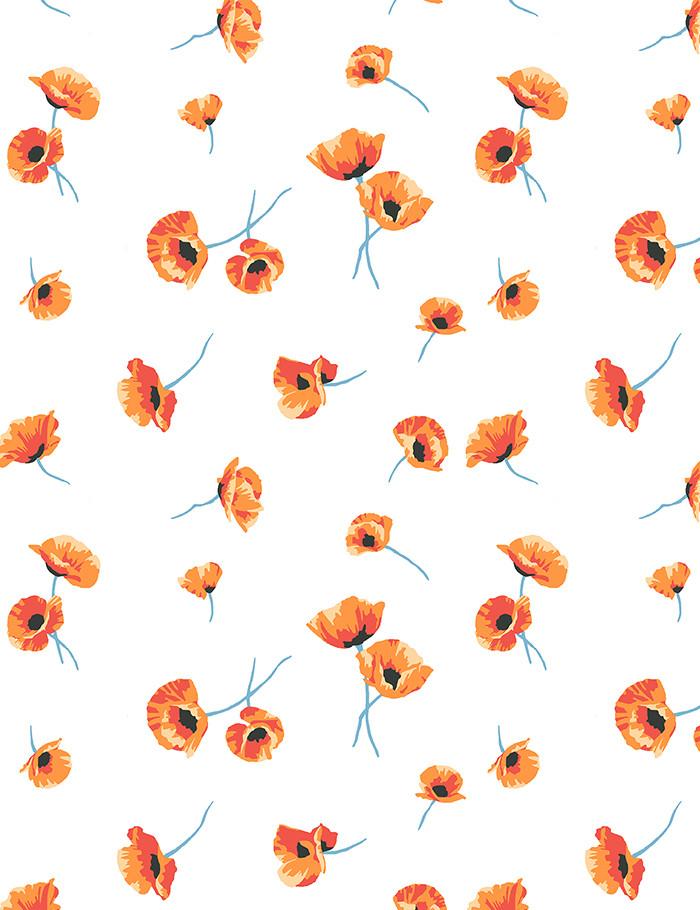 'Poppy' Wallpaper by Nathan Turner - White