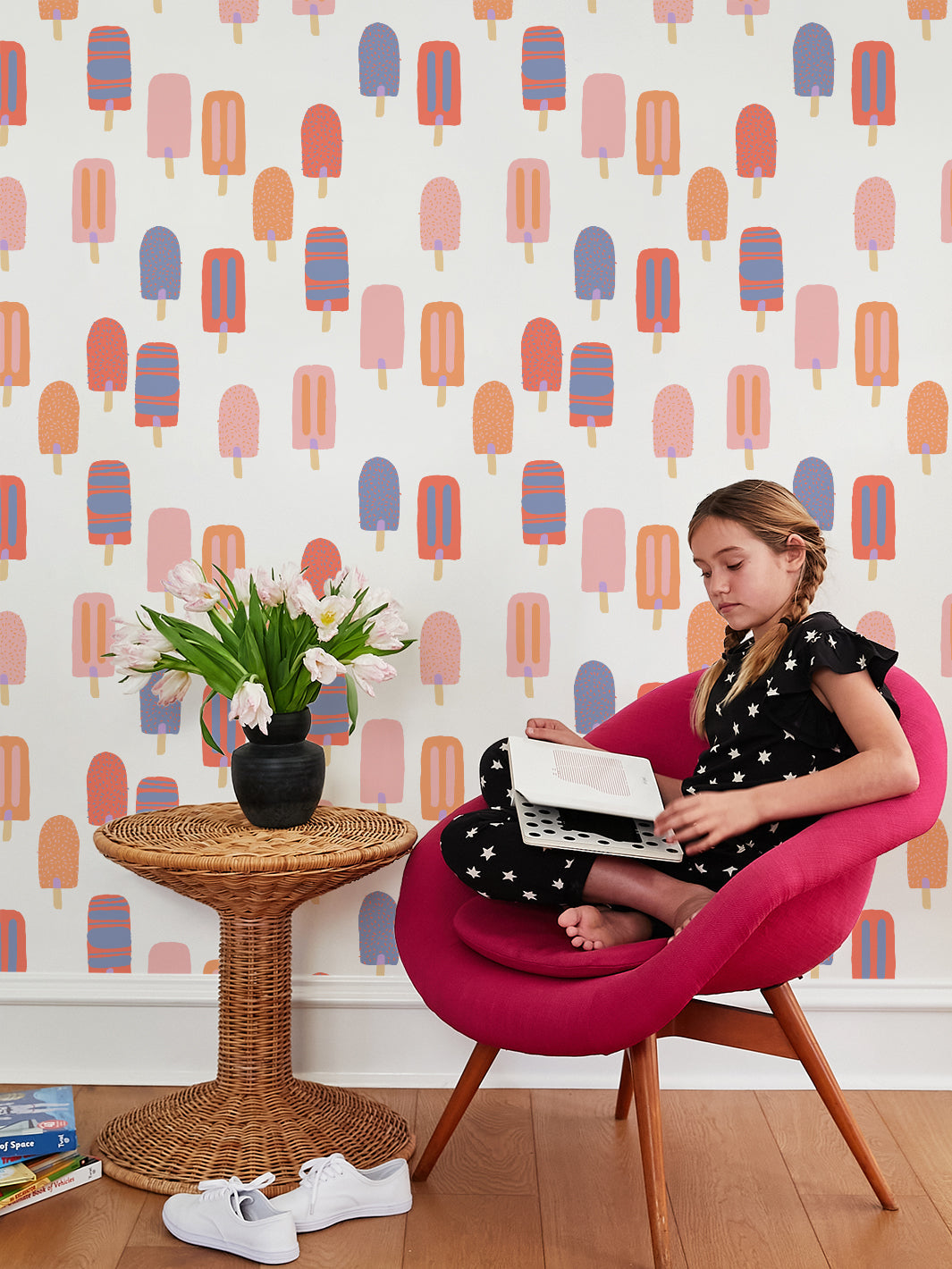 'Popsicles' Wallpaper by Tea Collection - Orange Pink