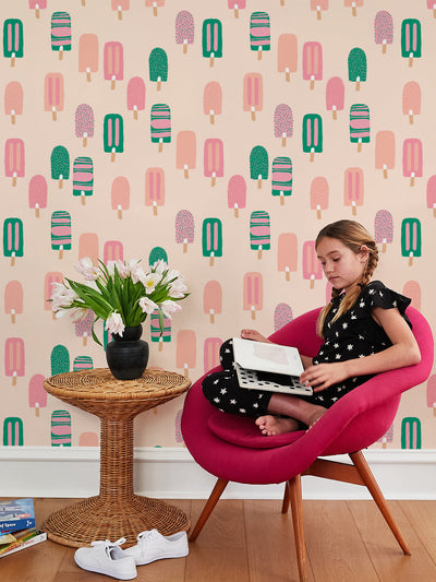 'Popsicles' Wallpaper by Tea Collection - Peach