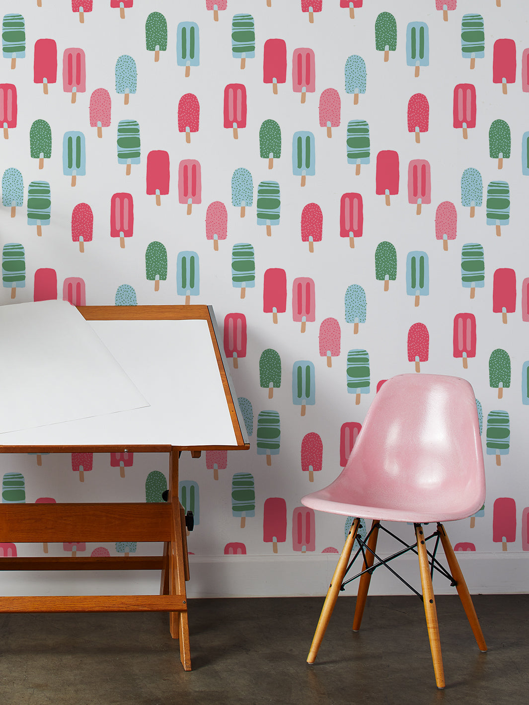 'Popsicles' Wallpaper by Tea Collection - Strawberry Shortcake