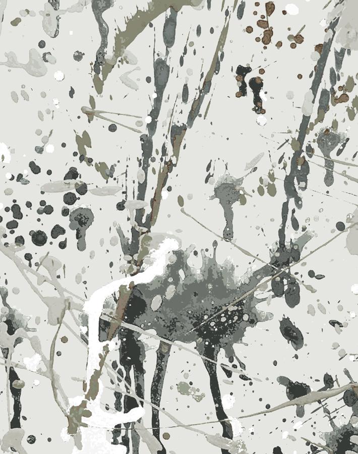 'Pratt Paint' Wallpaper by Chris Benz - Silver