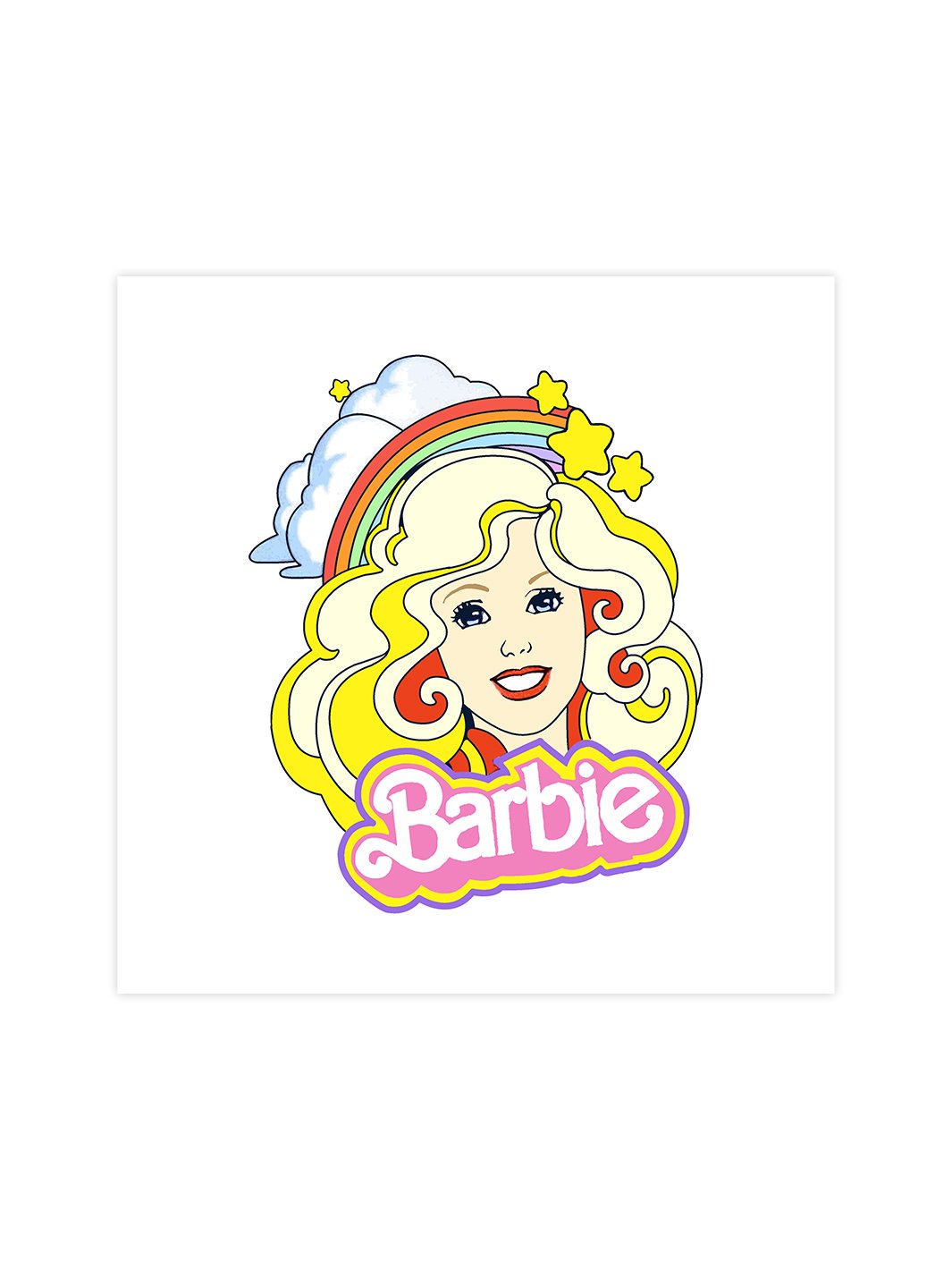 rainbow barbie on acrylic