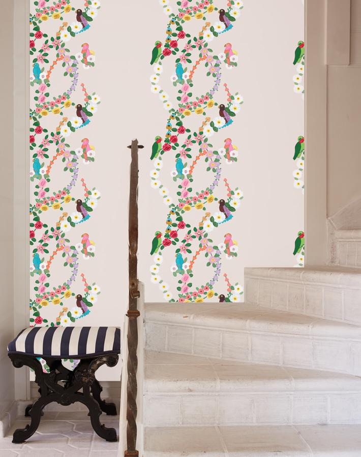 rainbow garden stripe oyster wallpaper by carly beck