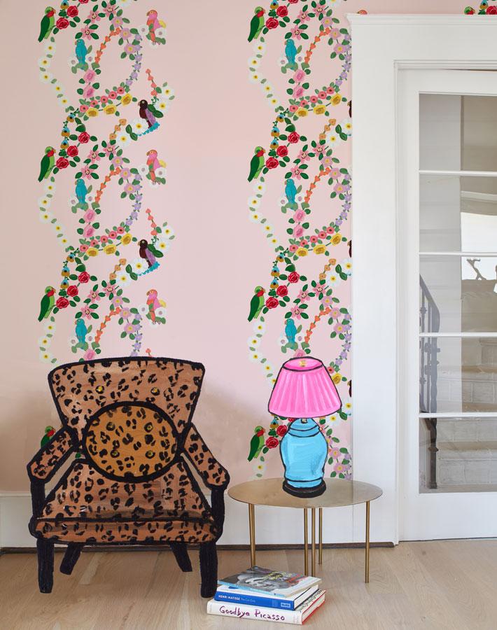 'Rainbow Garden Stripe' Wallpaper by Carly Beck - Piggy Bank