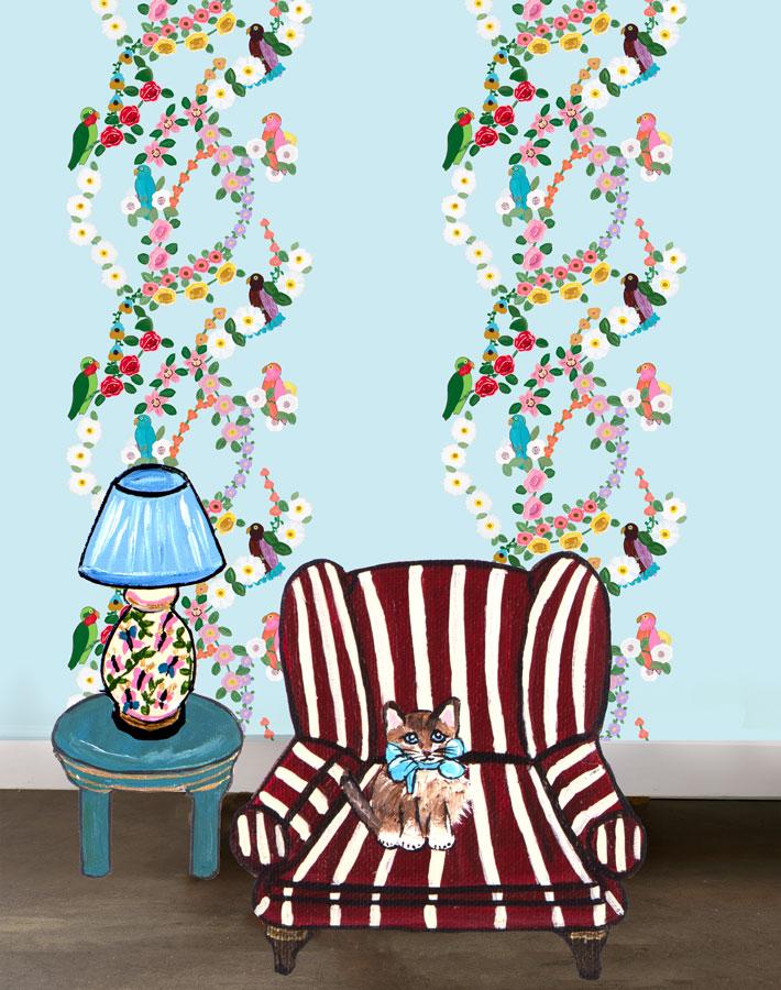 rainbow garden stripe sky wallpaper by carly beck