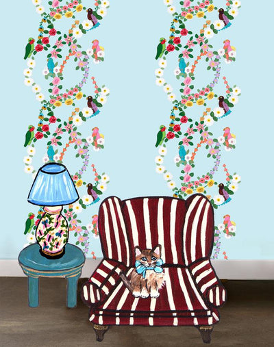 rainbow garden stripe sky wallpaper by carly beck