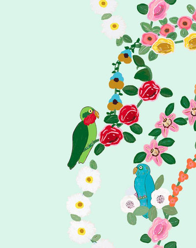 rainbow garden stripe robins egg wallpaper by carly beck