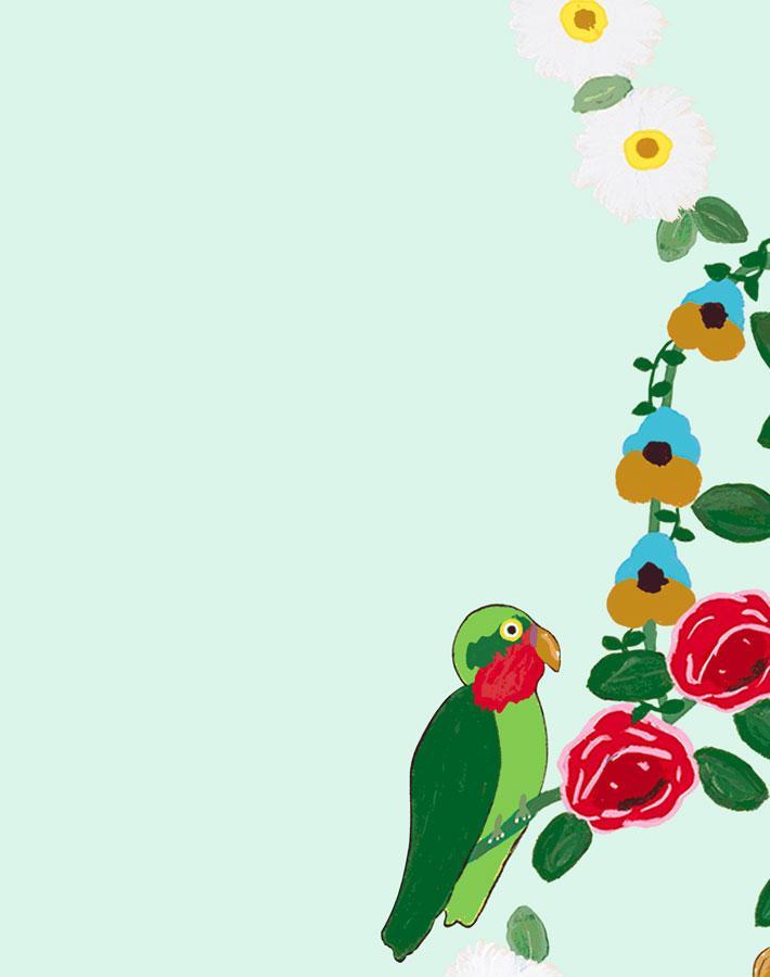 rainbow garden stripe robins egg wallpaper by carly beck