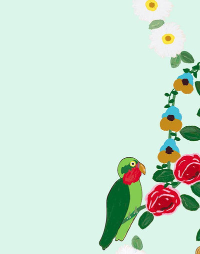 rainbow garden stripe robins egg wallpaper by carly beck