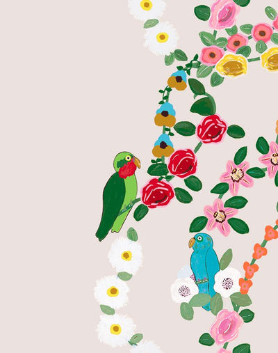 rainbow garden stripe oyster wallpaper by carly beck