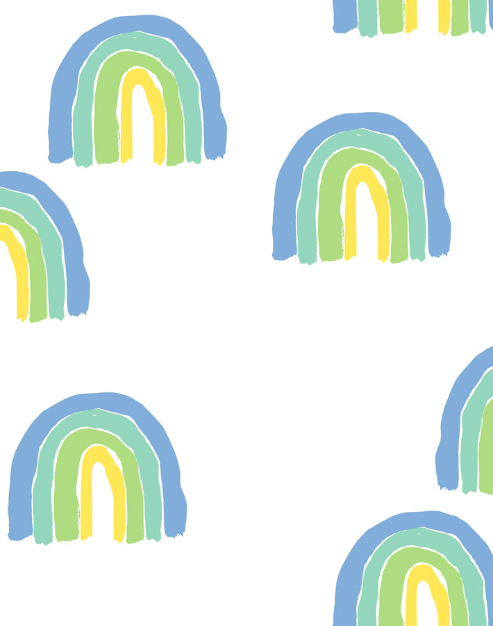 'Rainbows' Wallpaper by Tea Collection - Green