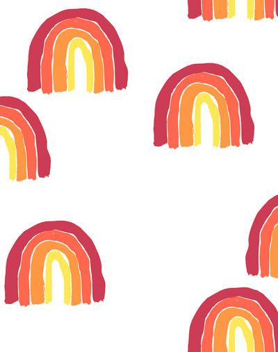 'Rainbows' Wallpaper by Tea Collection - Red