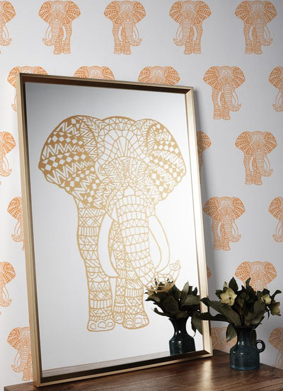 Artshoppe Raja the Orange Elephant Mirror