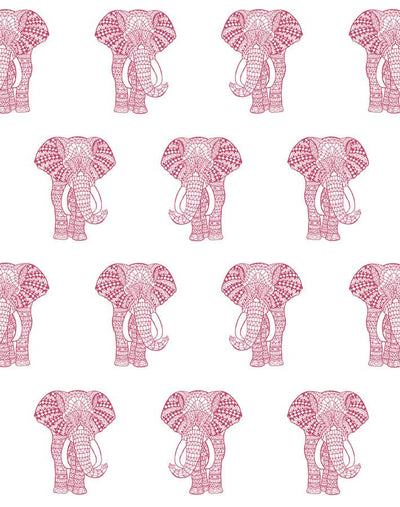 'Raja The Elephant' Wallpaper by Wallshoppe - Rose