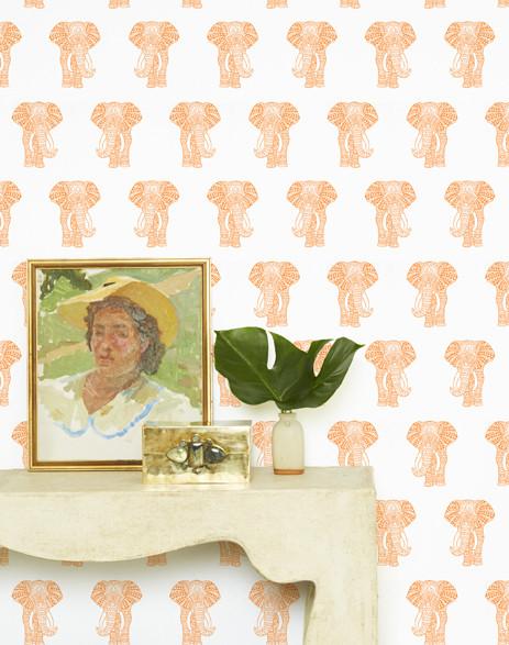 'Raja The Elephant' Wallpaper by Wallshoppe - Pushpop