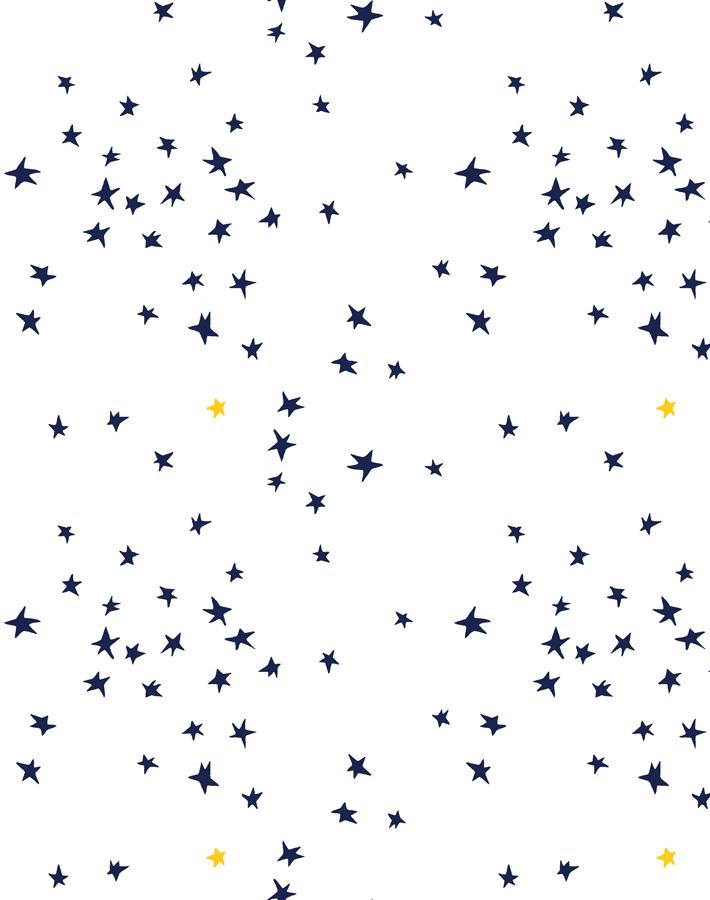 rising star wallpaper navy on white with gold