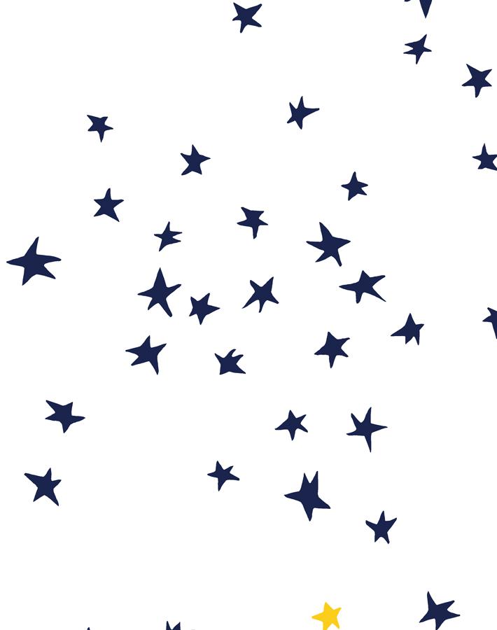 rising star wallpaper navy on white with gold