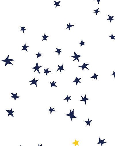 rising star wallpaper navy on white with gold