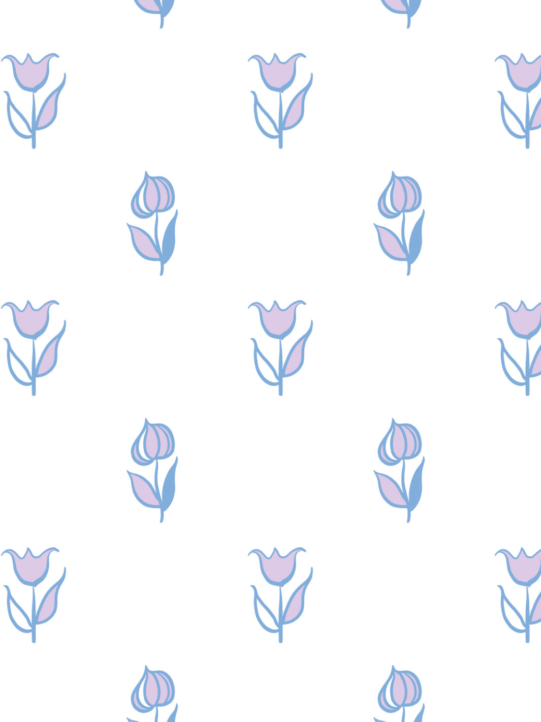 'Rita's Flowers' Wallpaper by Lingua Franca - Lavender Blue