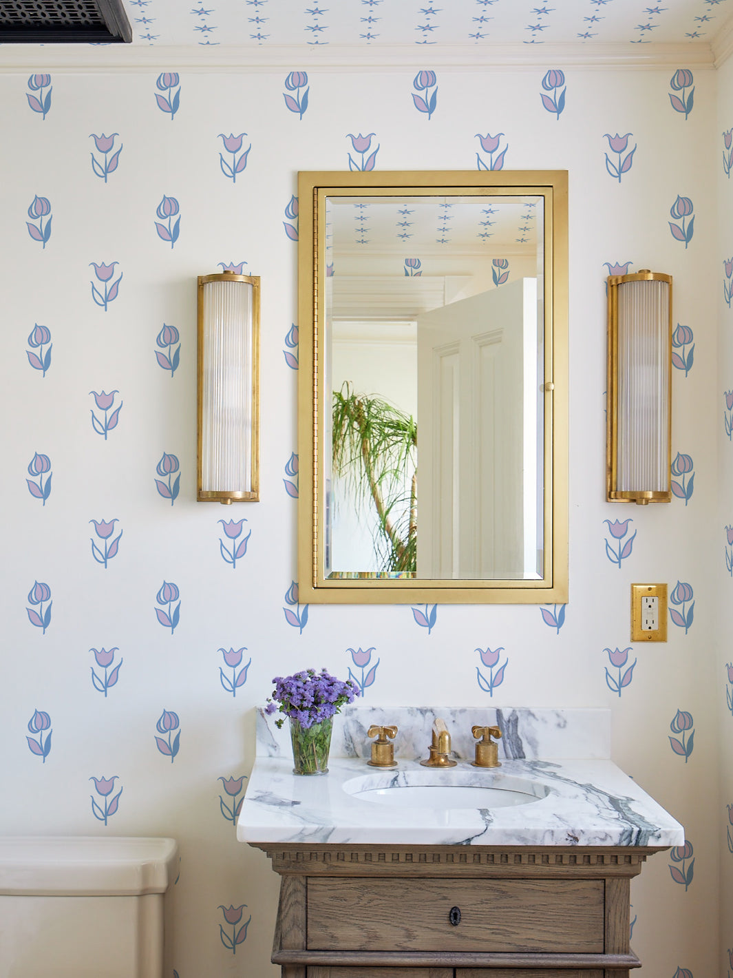 ritas flowers wallpaper by lingua franca lavender blue