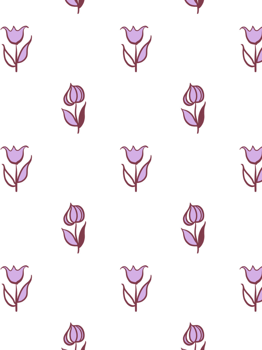 'Rita's Flowers' Wallpaper by Lingua Franca - Maroon Lilac