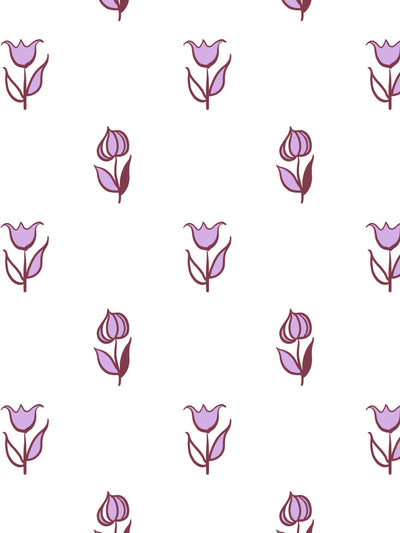 ritas flowers wallpaper by lingua franca maroon lilac