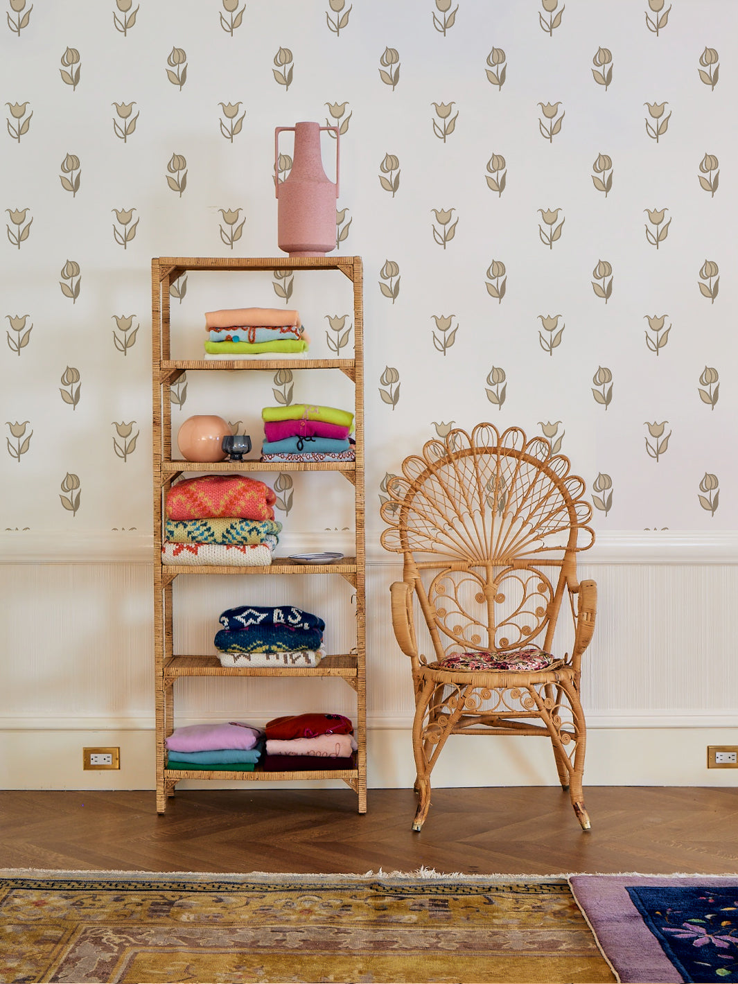 ritas flowers wallpaper by lingua franca oatmeal