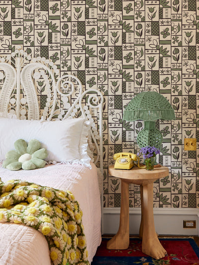 ritas kitchen wallpaper by lingua franca charcoal moss