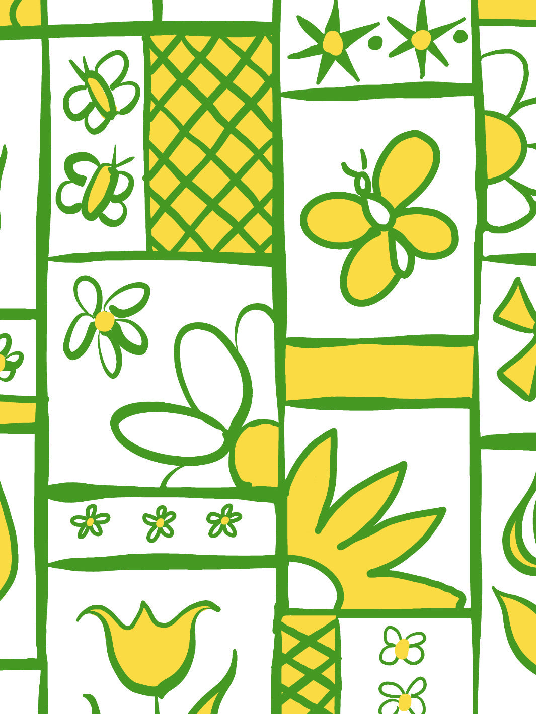 'Rita's Kitchen' Wallpaper by Lingua Franca - Green Gold